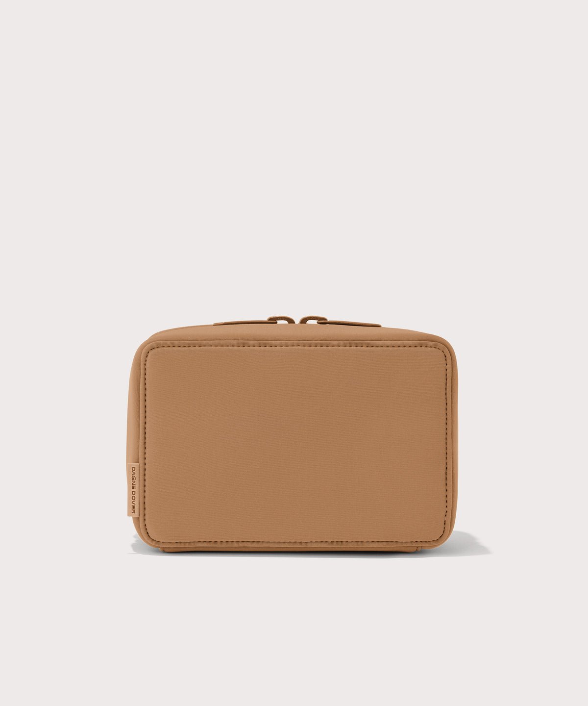 Dagne Dover large Arlo Tech Organizer in camel.