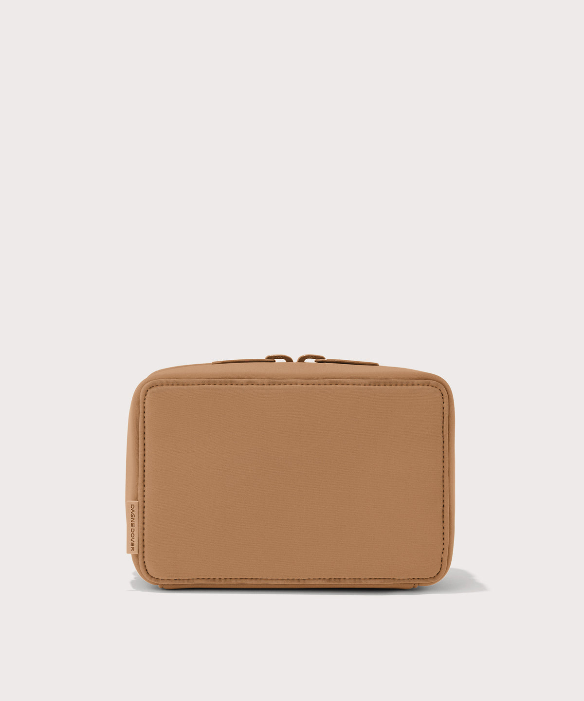 Dagne Dover large Arlo Tech Organizer in camel.