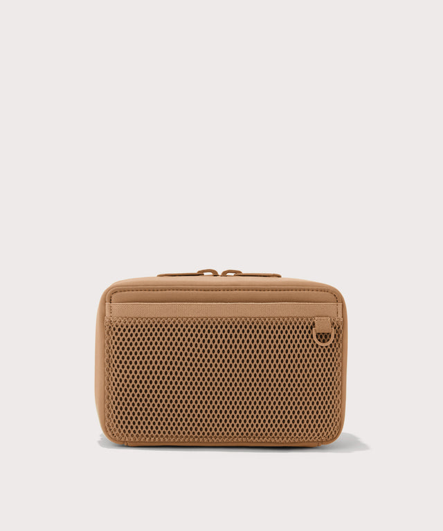 Dagne Dover large Arlo Tech Organizer in camel seen from the back.