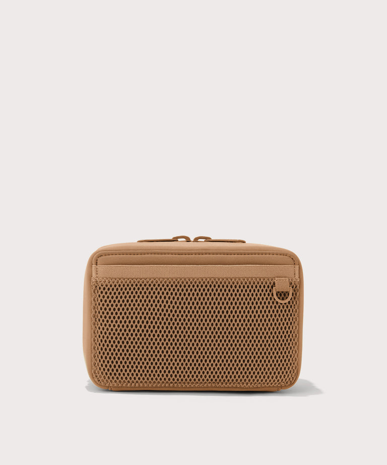 Dagne Dover large Arlo Tech Organizer in camel seen from the back.