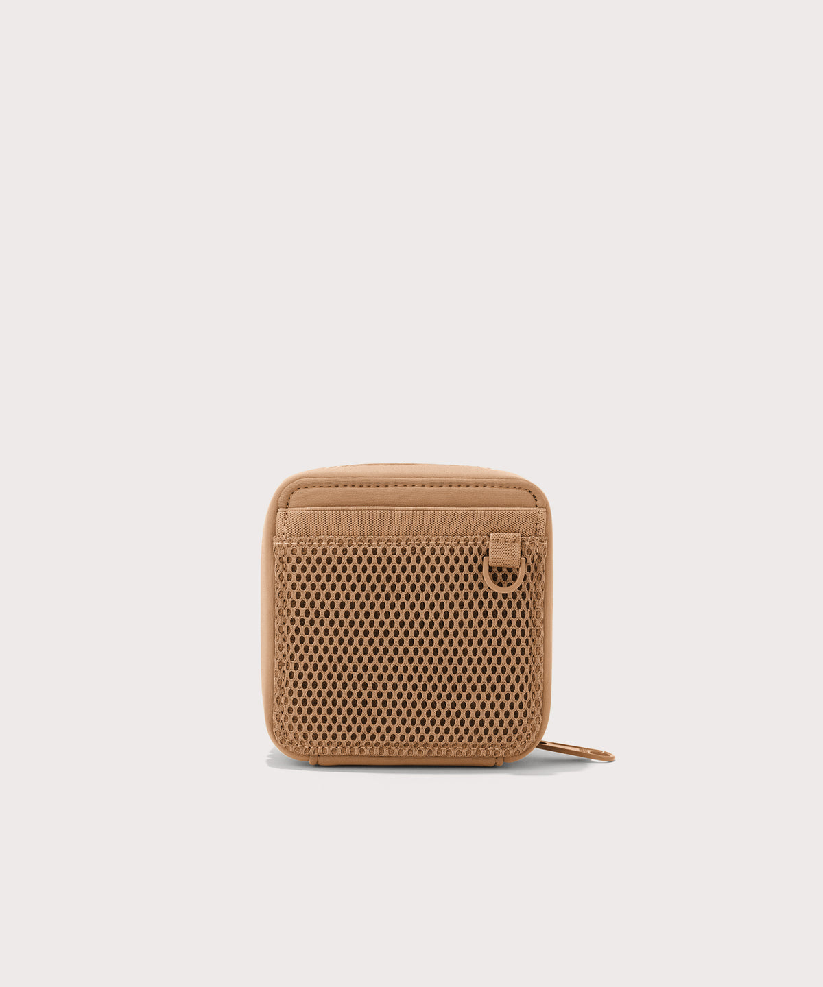 Dagne Dover small Arlo Tech Organizer in camel seen from the back.
