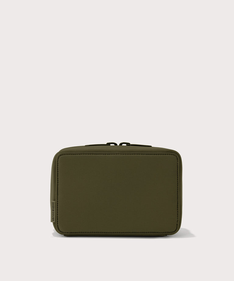 Dagne Dover large Arlo Tech Organizer in dark green.