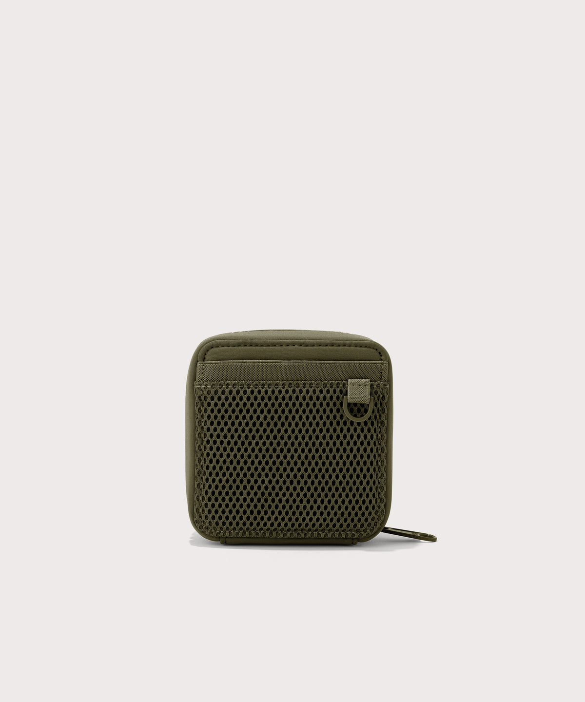 Dagne Dover small Arlo Tech Organizer in dark green seen from the back.
