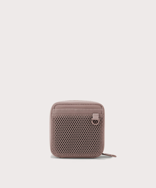 Dagne Dover small Arlo Tech Organizer in pink seen from the back.