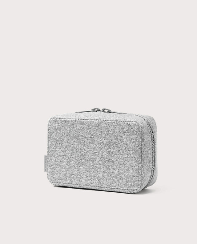 Dagne Dover large Arlo Tech Organizer in grey seen from an angle.
