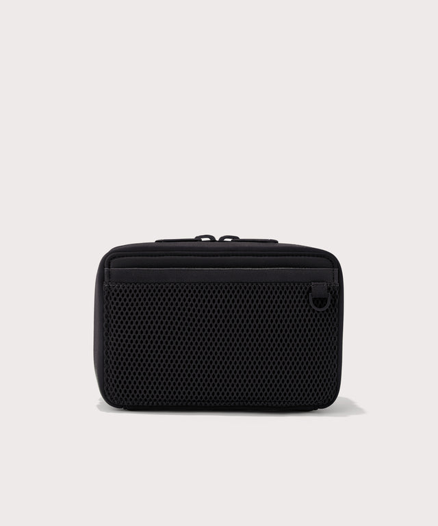 Dagne Dover large Arlo Tech Organizer in black seen from the back.

