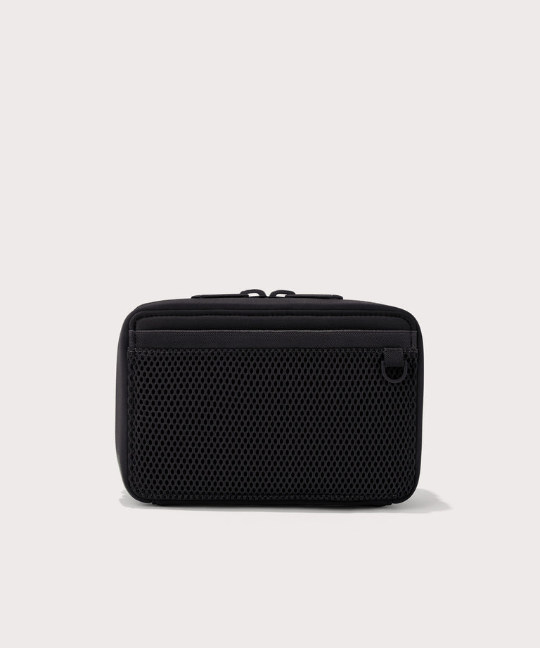 Dagne Dover large Arlo Tech Organizer in black seen from the back.
