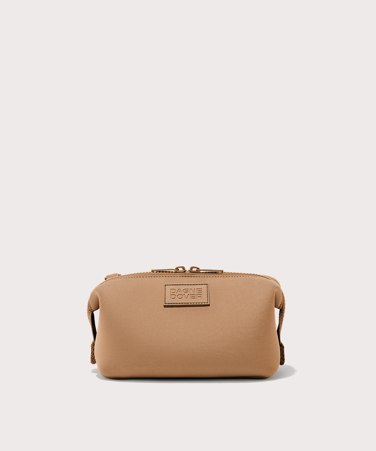 Dagne Dover Small Hunter Toiletry Bag in camel.