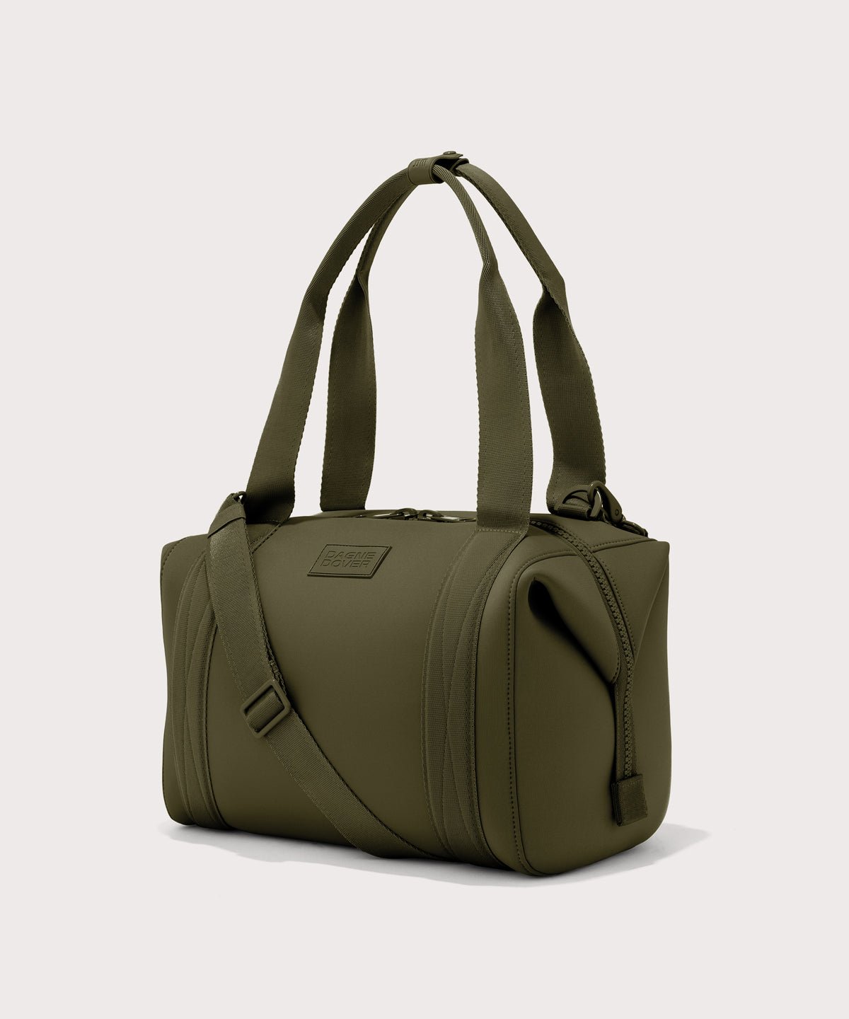 Large Landon Carryall in dark green, side view
