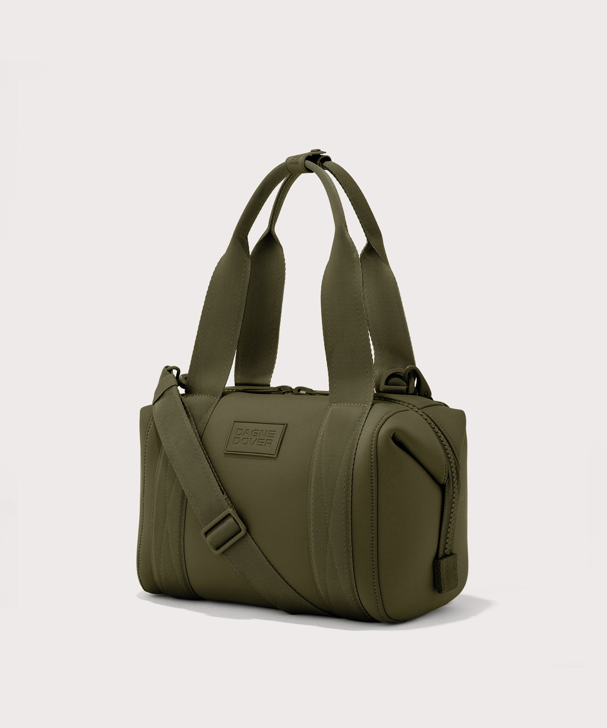 small Landon Carryall in dark green, side view
