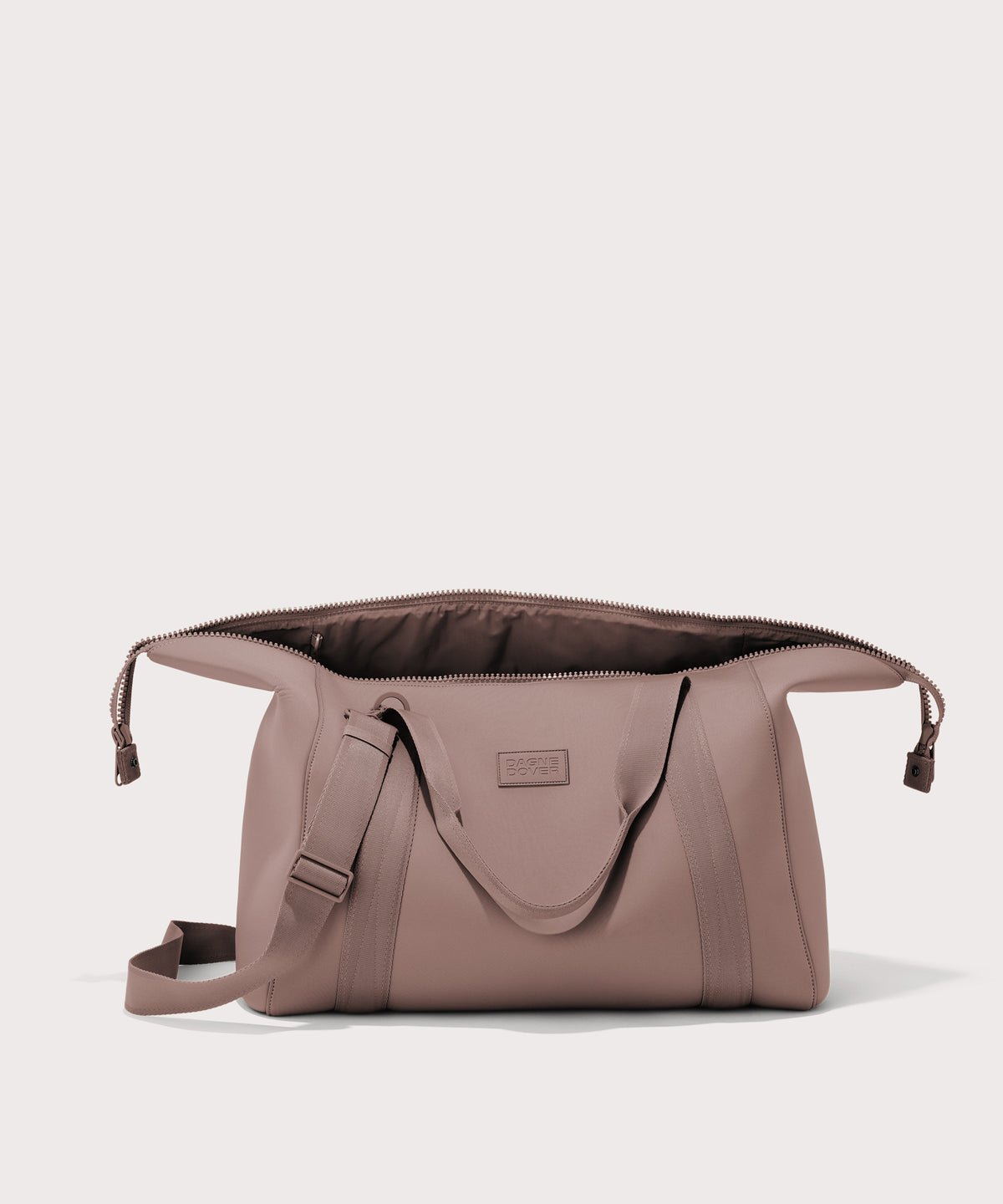 Extra large Landon Carryall in pink unzipped

