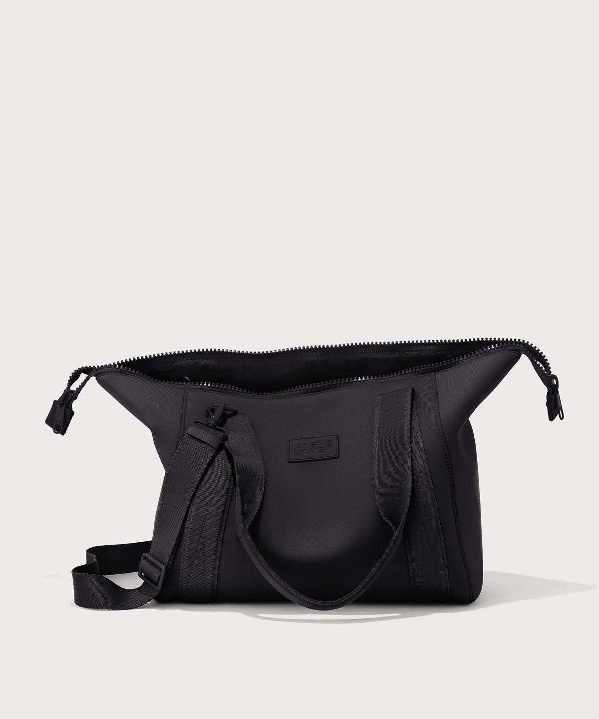 Large Landon Carryall in black unzipped
