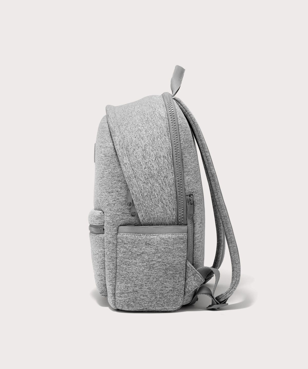 Dagne Dover large Dakota Neoprene Backpack in grey seen from the side.

