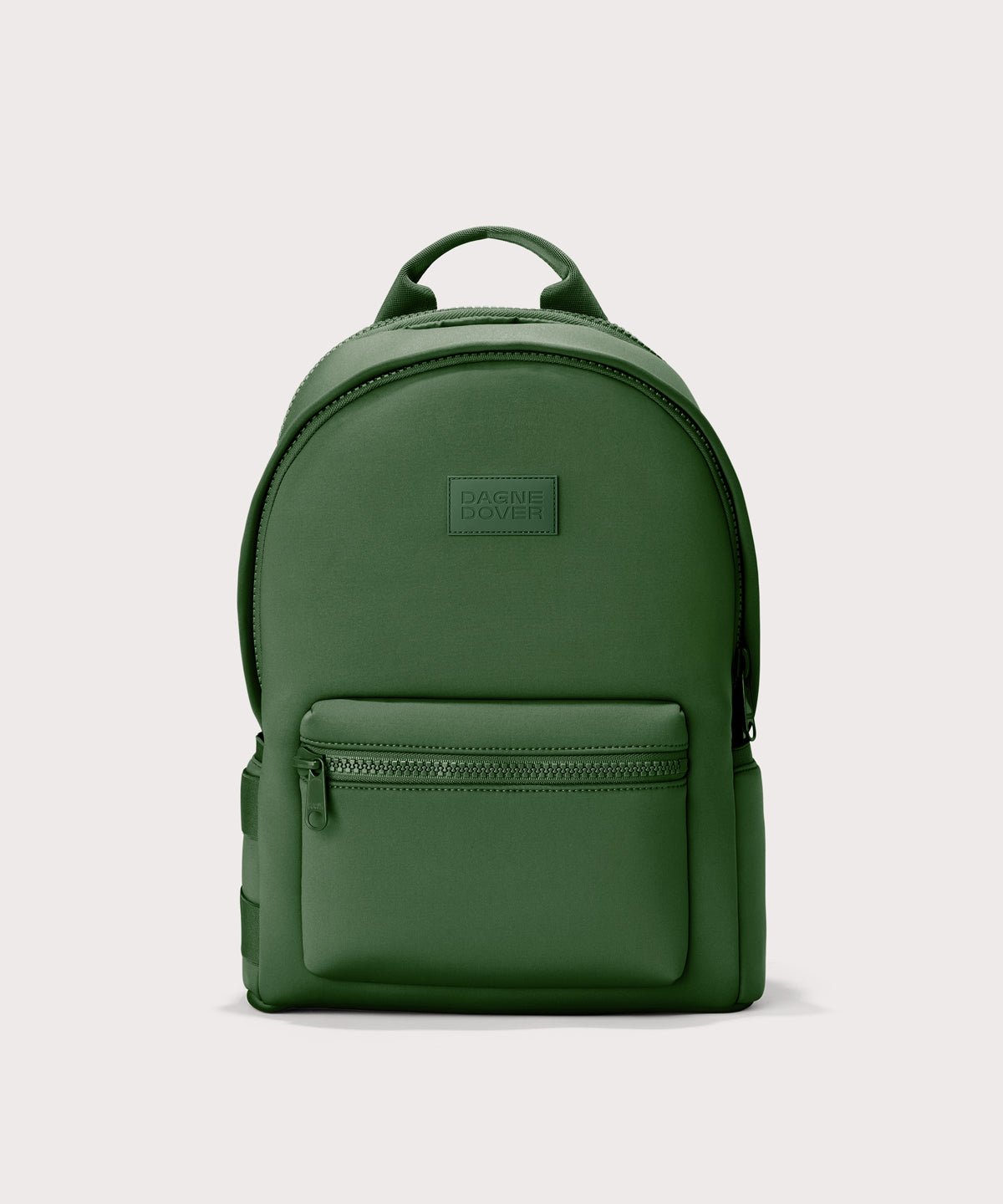 Dagne Dover large Dakota Neoprene Backpack in a rich, classic forest green.