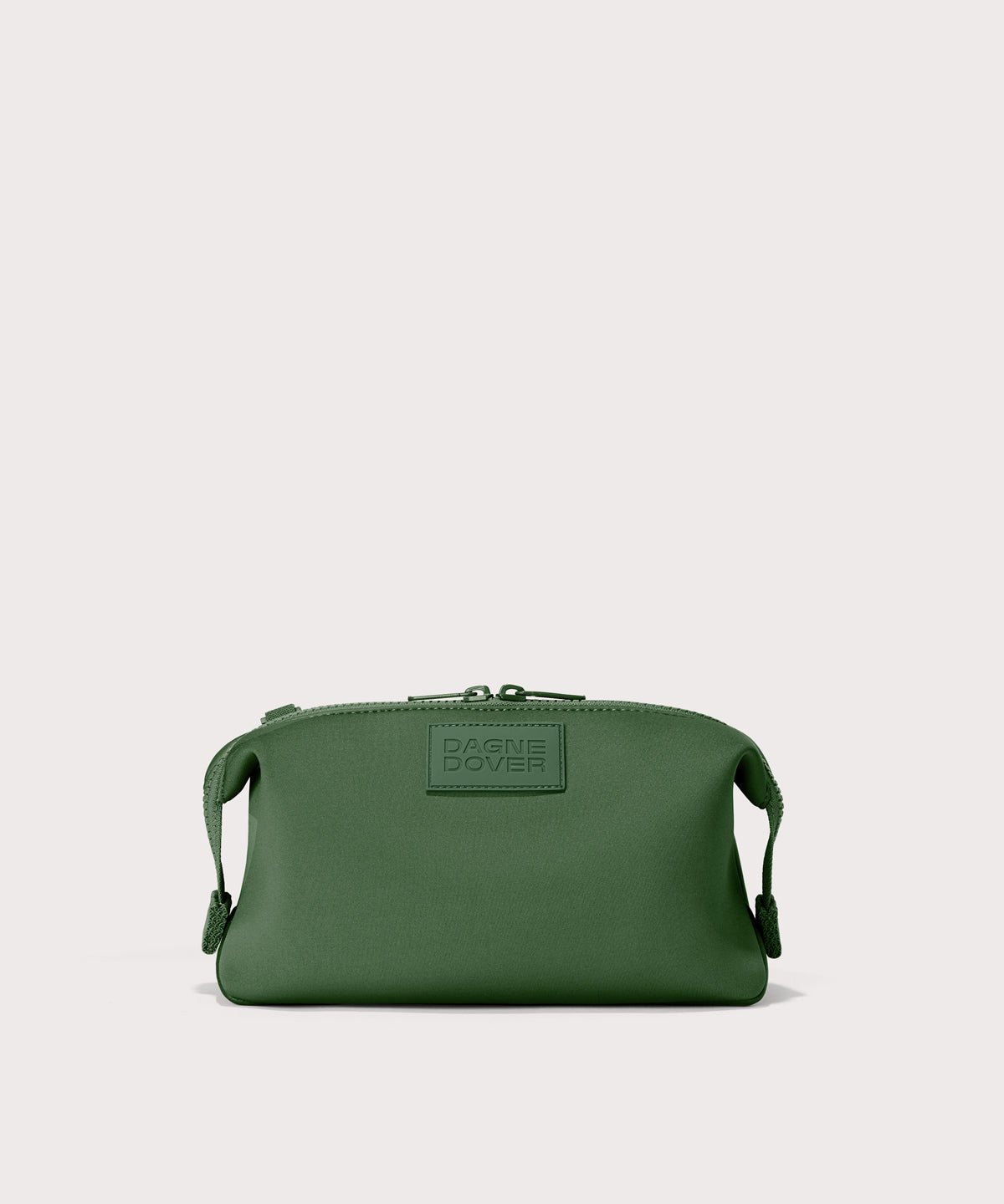 Dagne Dover large Hunter Toiletry Bag in a rich, classic forest green.