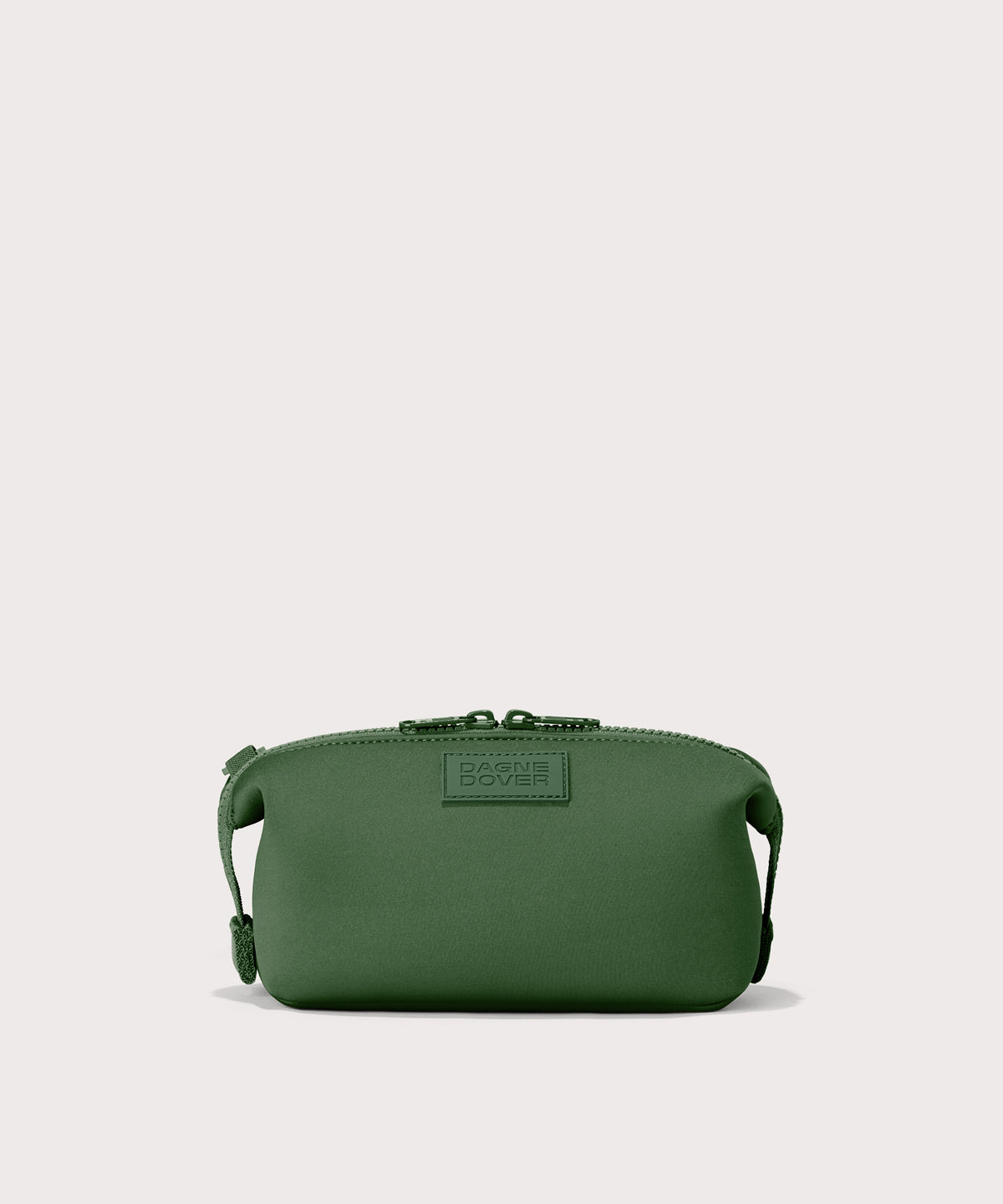 Dagne Dover Small Hunter Toiletry Bag in a rich, classic forest green.