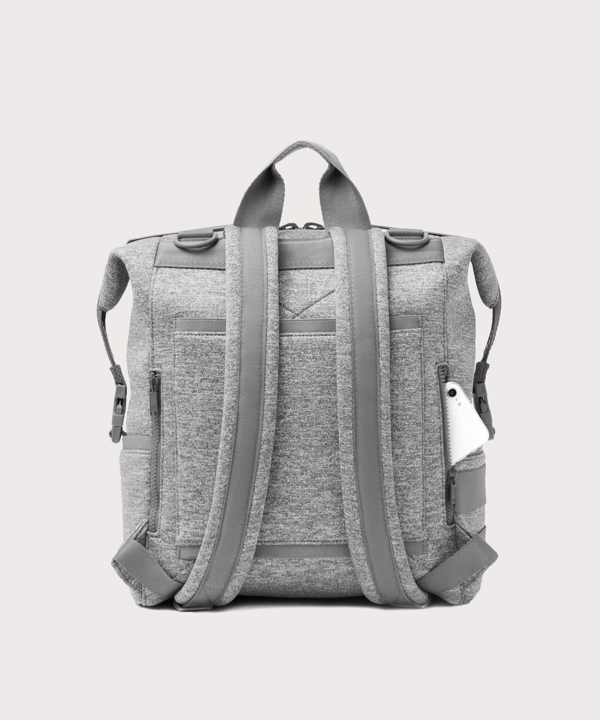 Dagne Dover Large Indi Diaper Backpack in grey seen from the back
