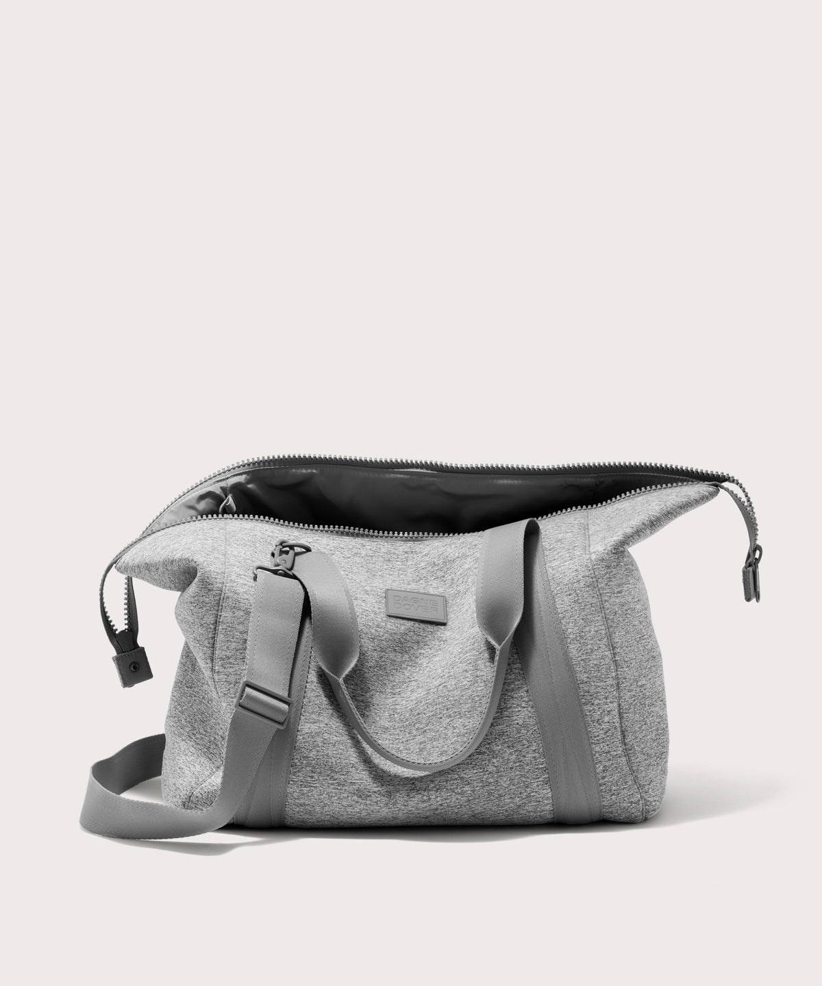 Large Landon Carryall in grey unzipped
