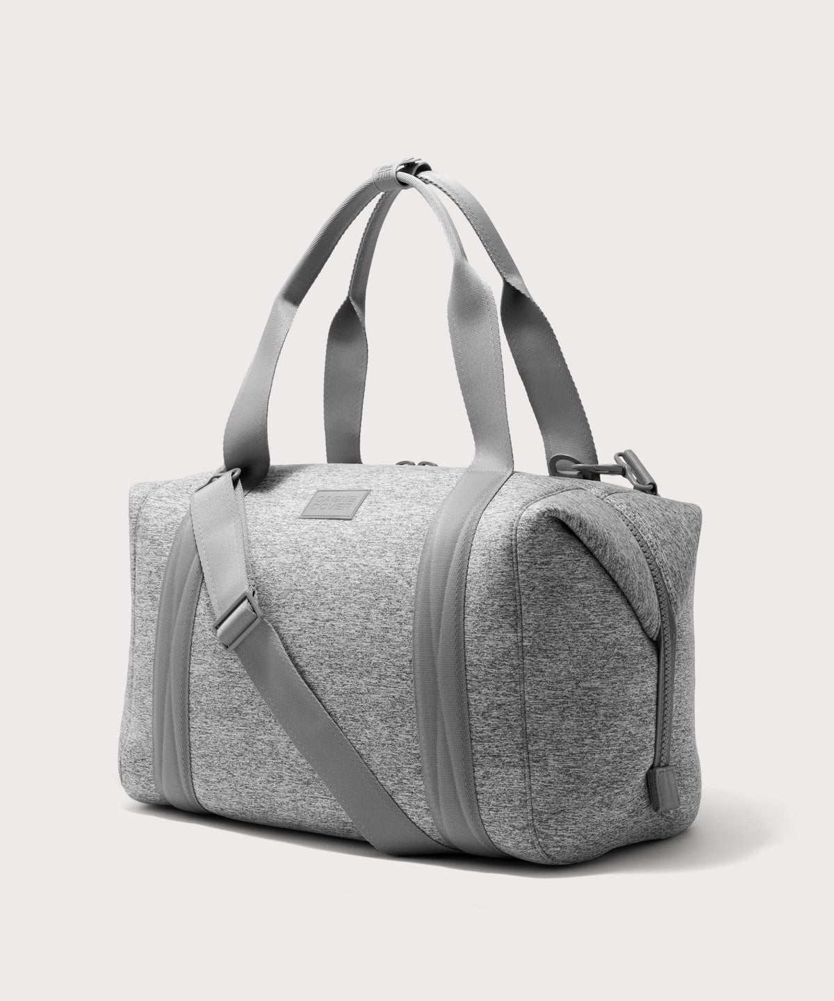 Large Landon Carryall in grey, angle view
