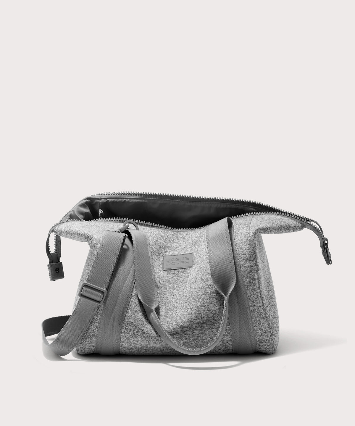 Large Landon Carryall in grey unzipped
