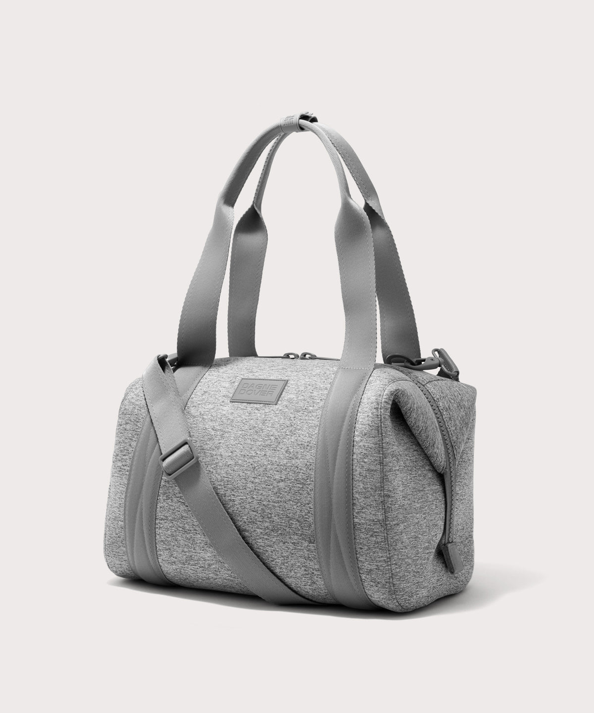Large Landon Carryall in grey, angle view
