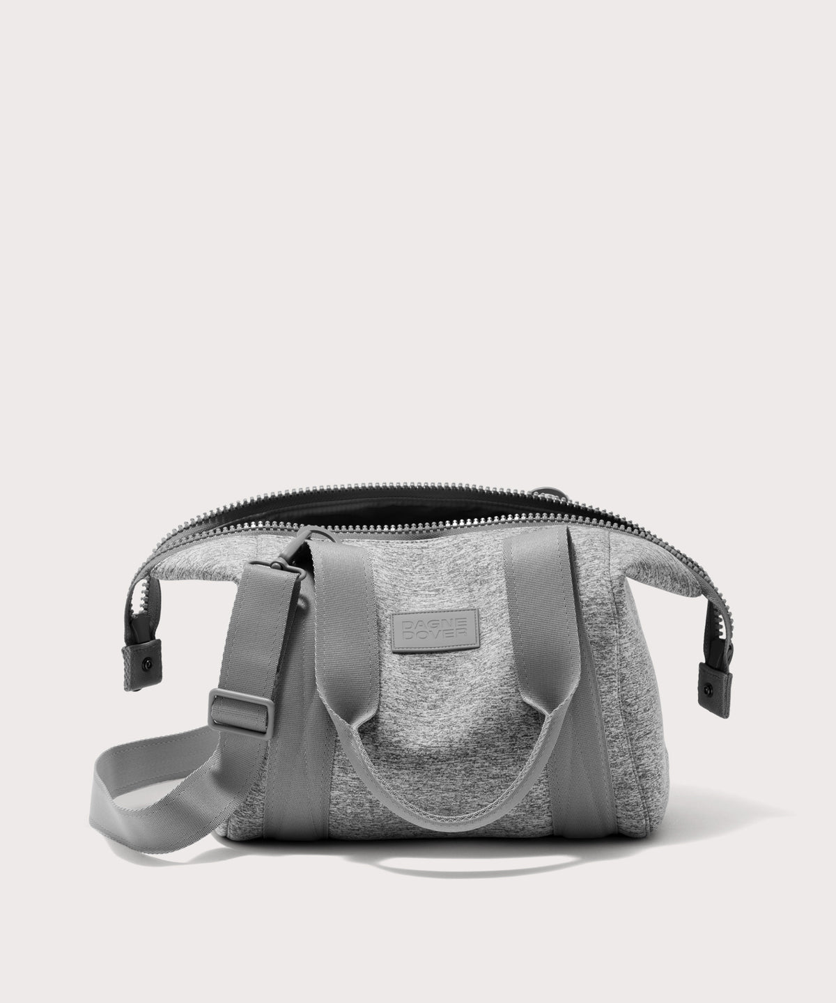 small Landon Carryall in grey unzipped
