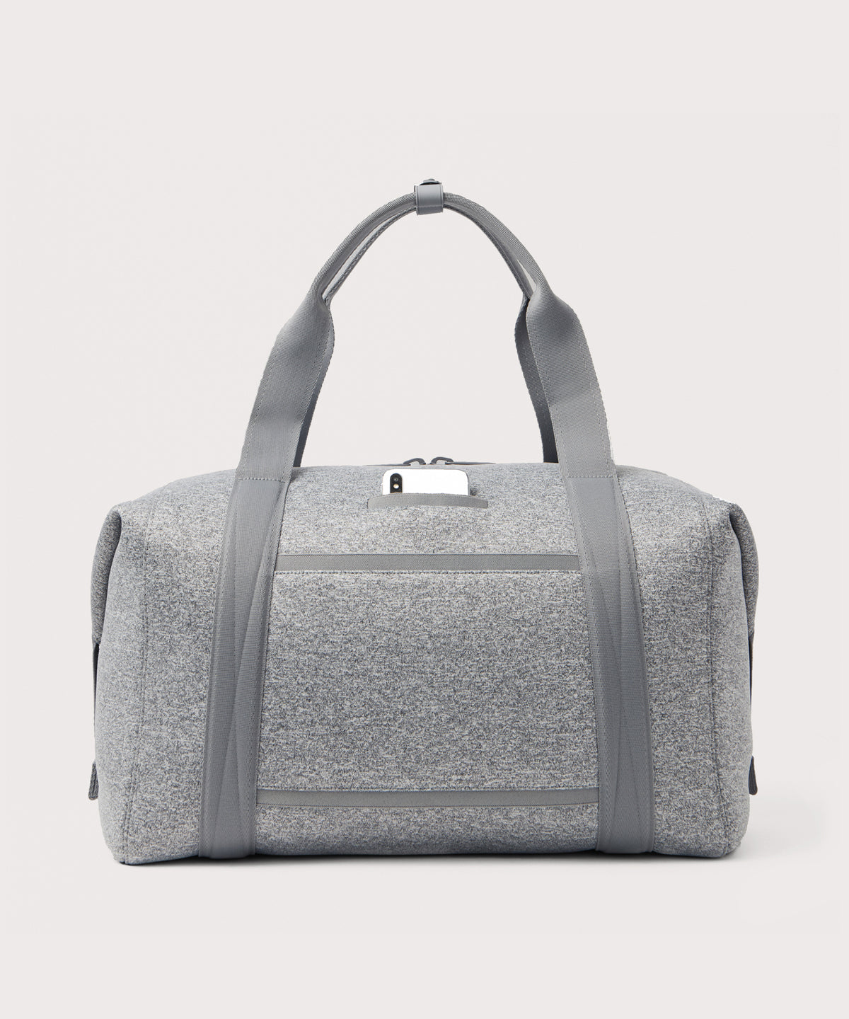 extra large Landon Carryall in grey, displaying an exterior phone pocket
