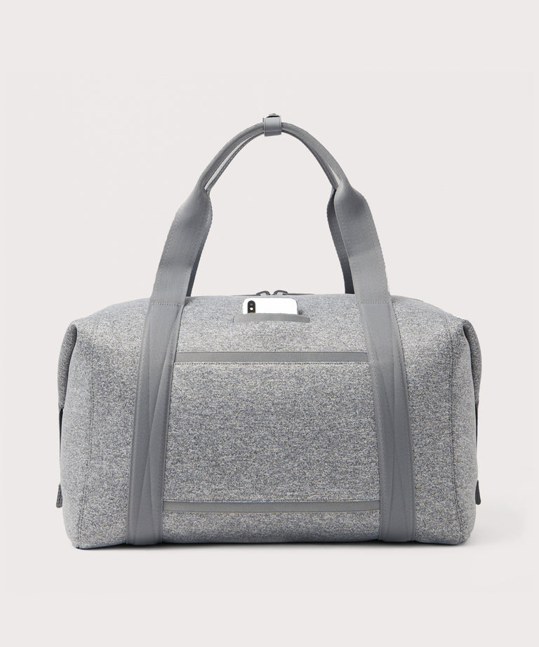 extra large Landon Carryall in grey, displaying an exterior phone pocket
