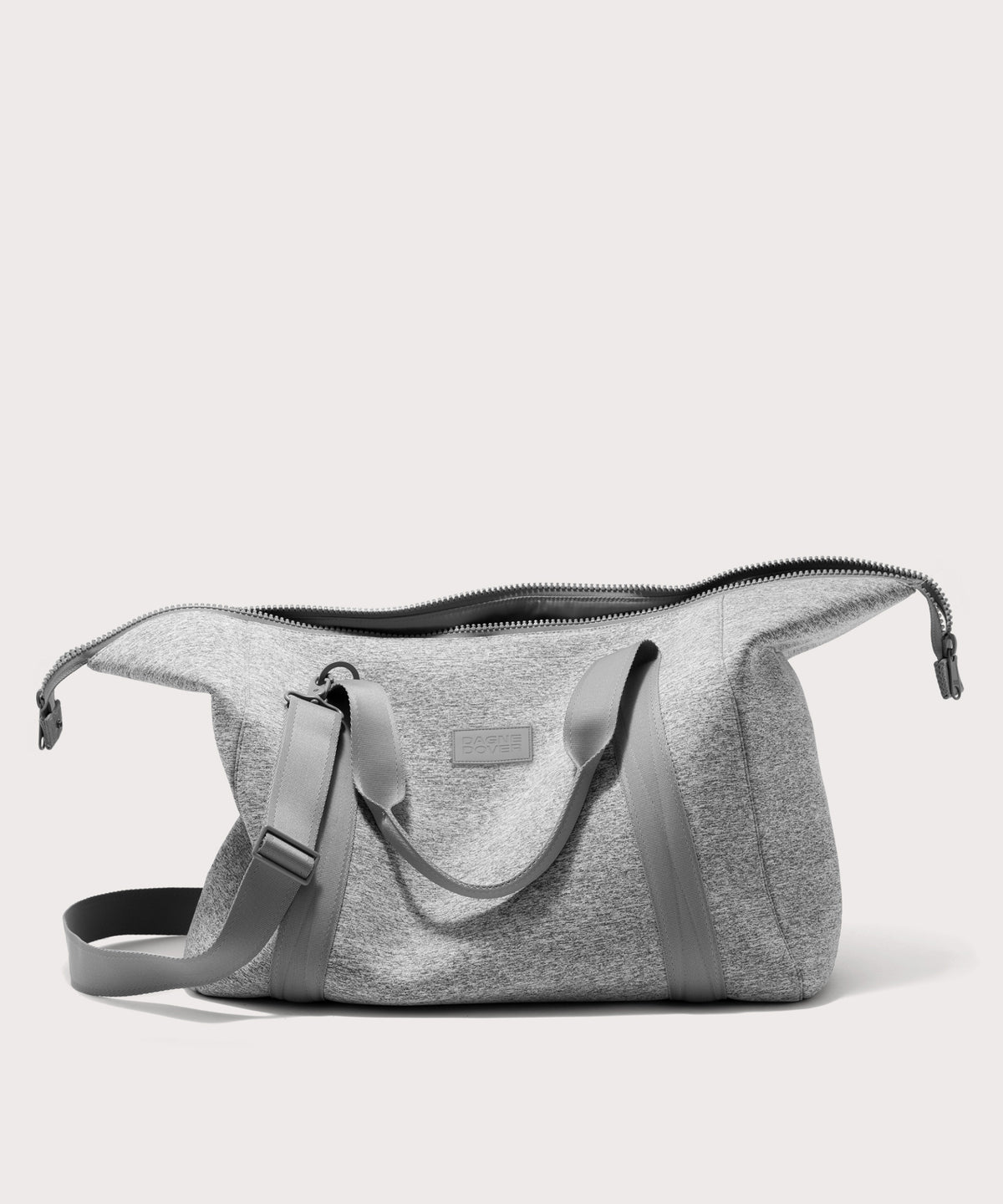 extra large Landon Carryall in grey unzipped
