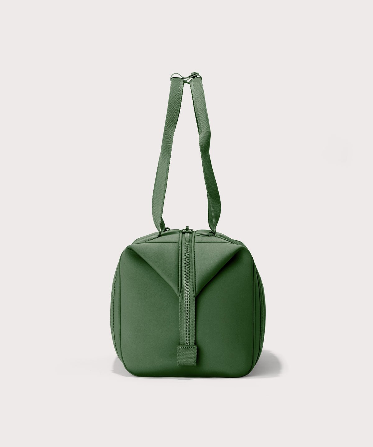 Large Landon Carryall in a rich, classic forest green, side view
