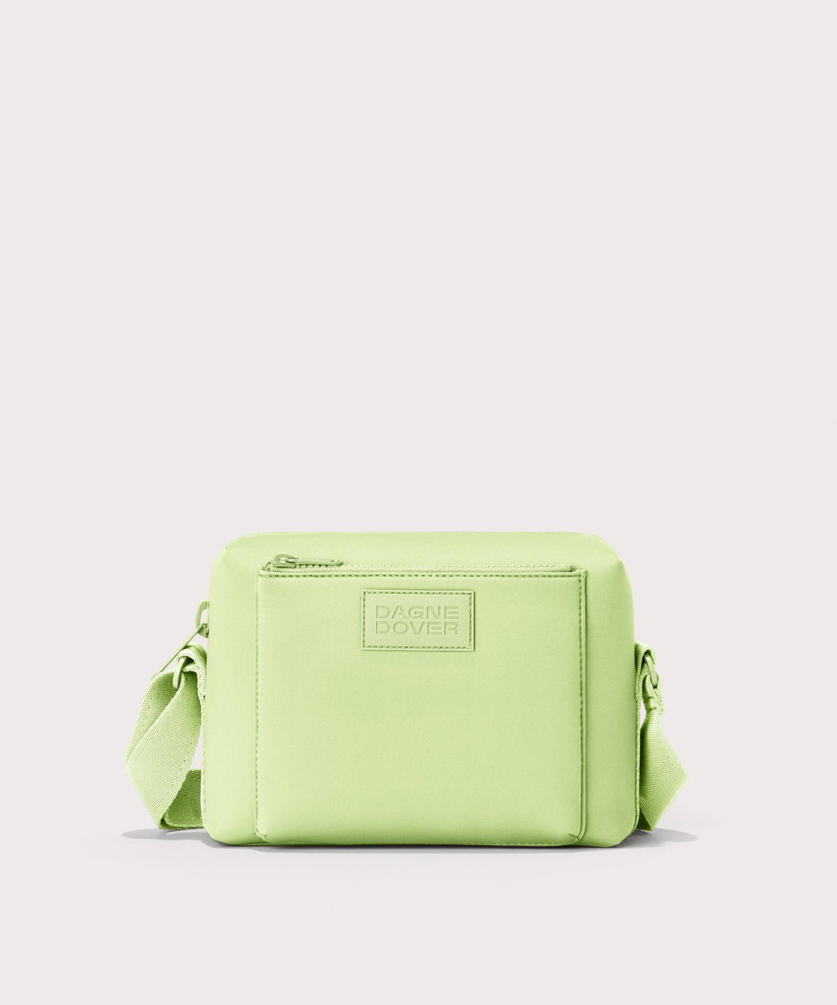 Dagne Dover Micah Crossbody in matcha seen without the adjustable shoulder strap.
