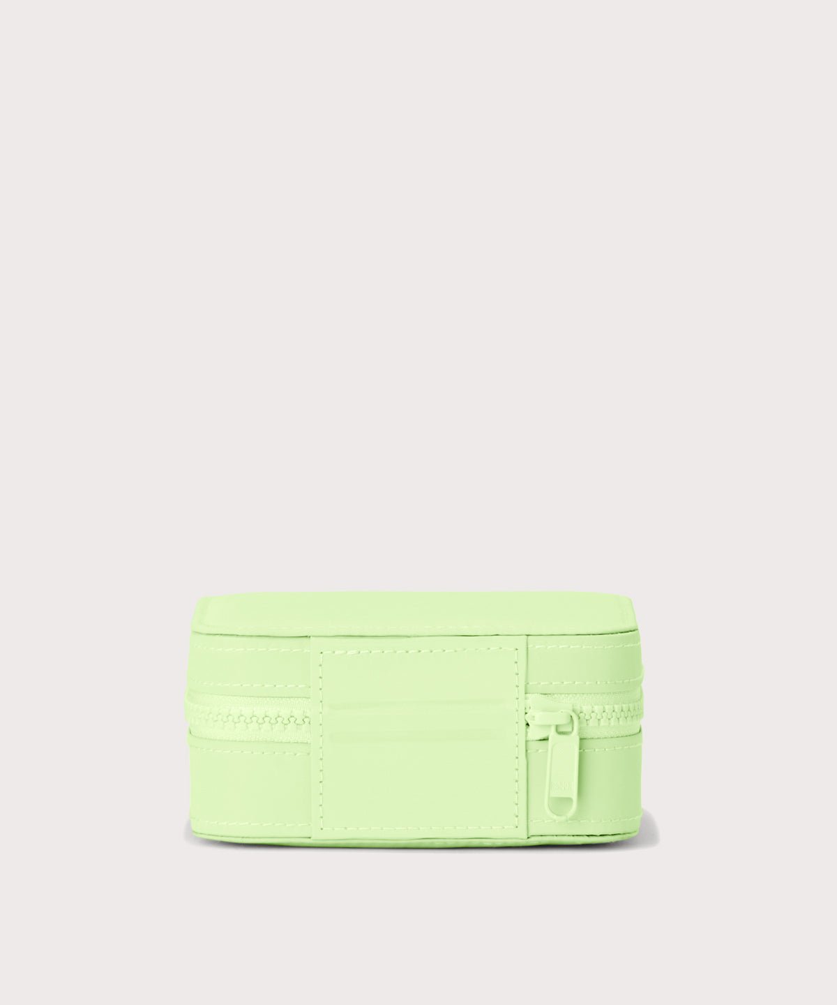 Dagne Dover Large Frankie Jewelry Case in matcha green seen from the back.
