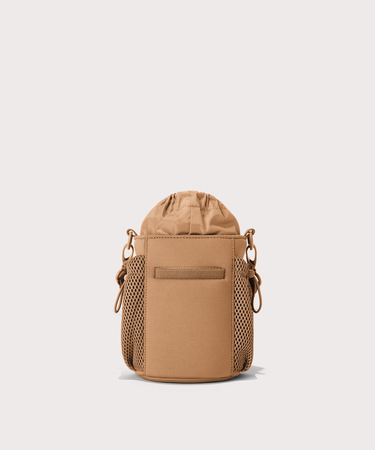 Dagne Dover Sloan Water Bottle Sling in camel brown seen from the back.
