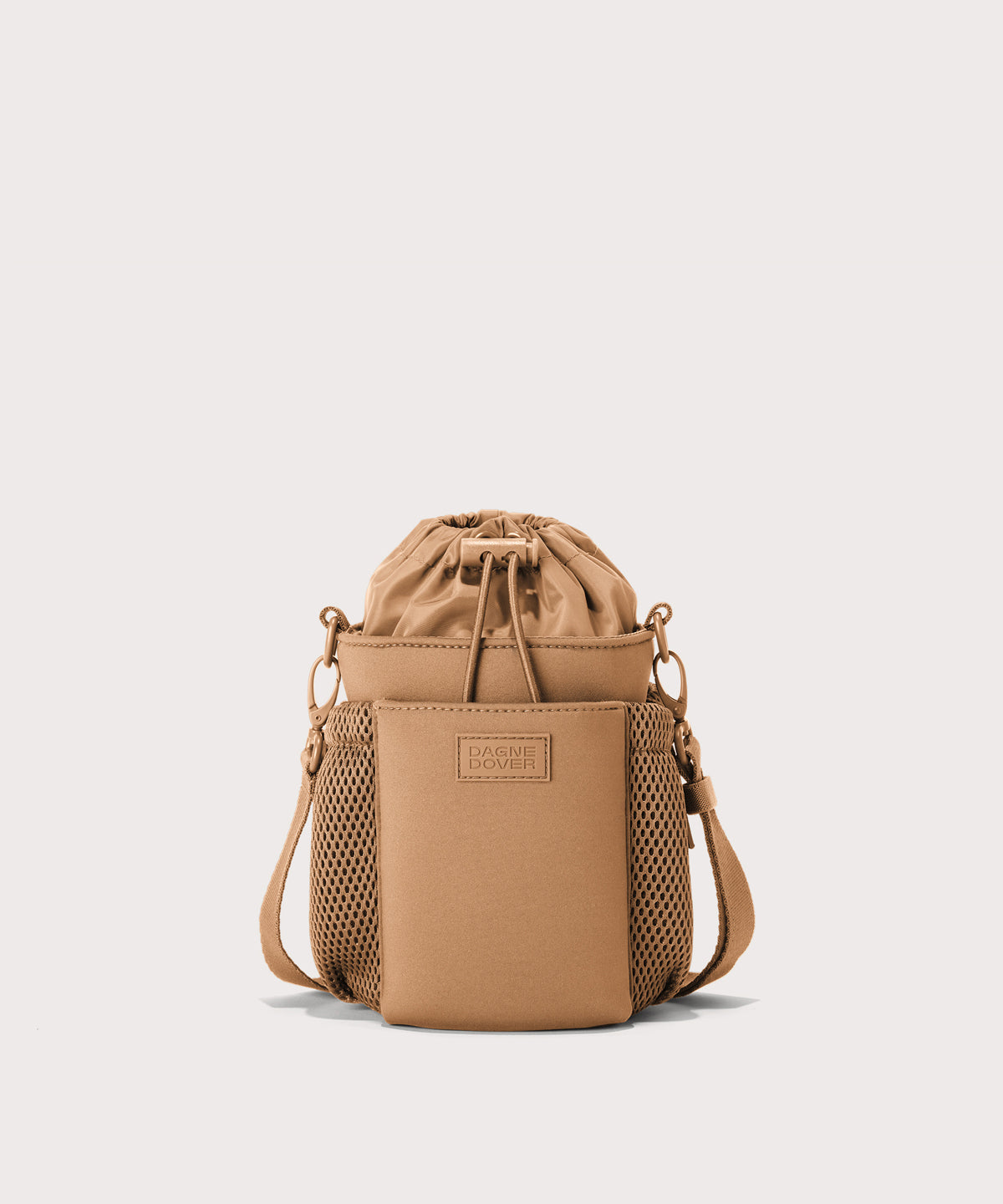 Dagne Dover Sloan Water Bottle Sling in camel brown.
