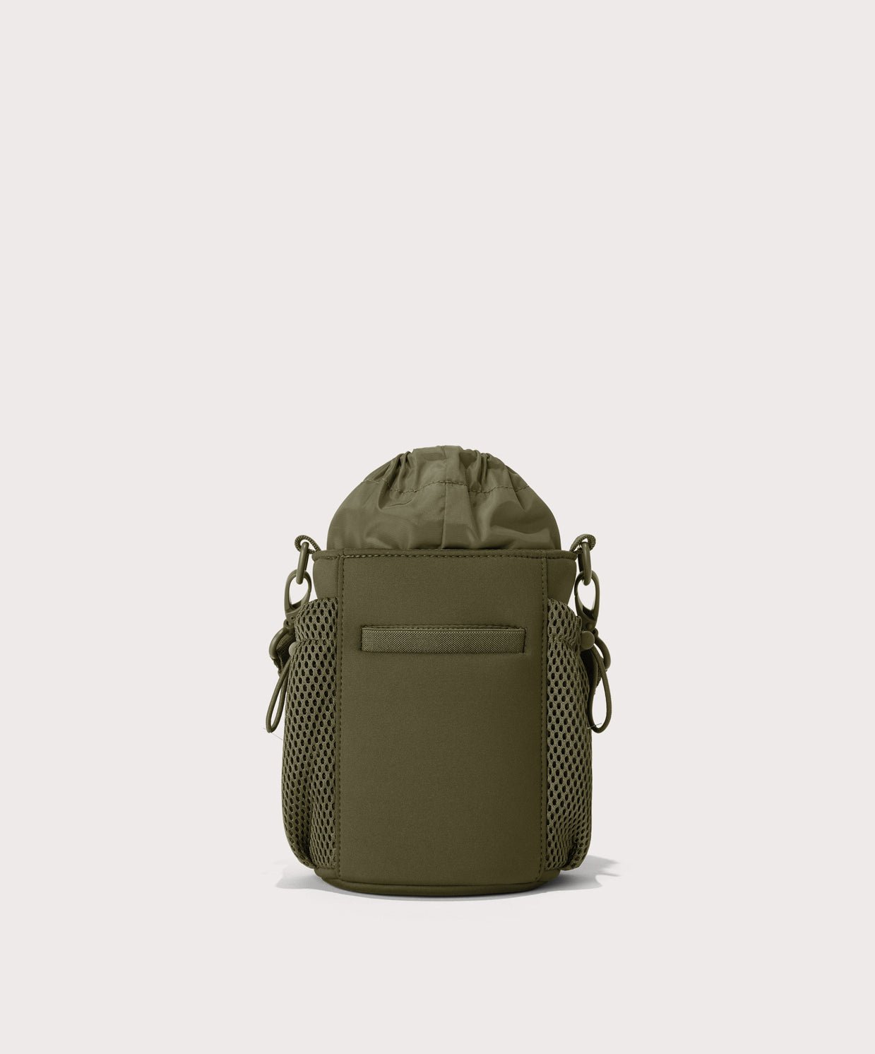 Dagne Dover Sloan Water Bottle Sling in dark green seen from the back.
