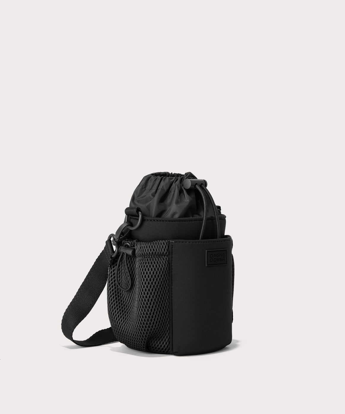 Dagne Dover Sloan Water Bottle Sling in black seen from an angle.
