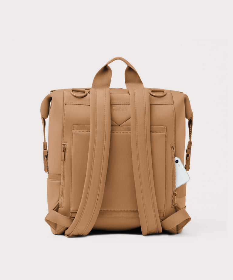camel leather diaper bag backpack Dagne Dover Large Indi Diaper Backpack