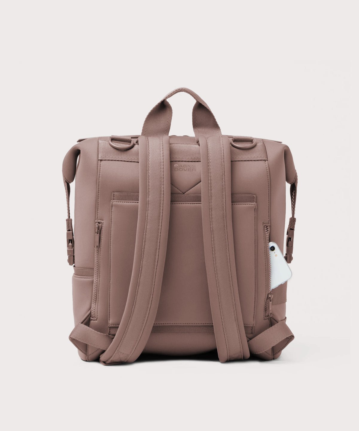Dagne Dover Large Indi Diaper Backpack in pink seen from the back
