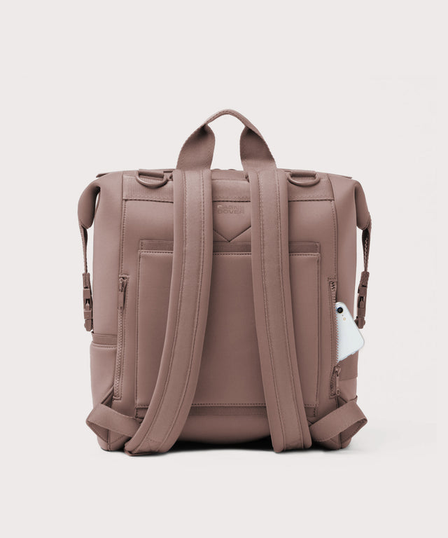 Dagne Dover Large Indi Diaper Backpack in pink seen from the back
