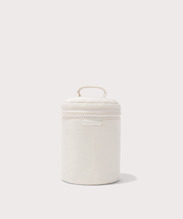 Dagne Dover large Mila Toiletry Pouch in white.
