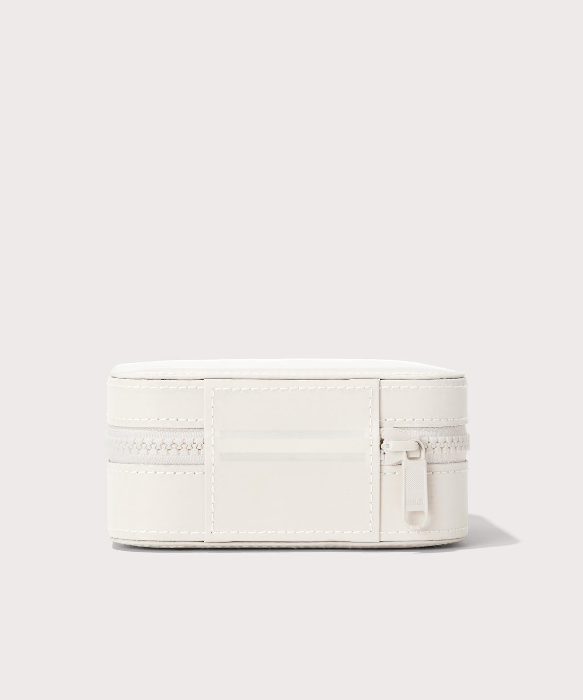 Dagne Dover Large Frankie Jewelry Case in white seen from the back.
