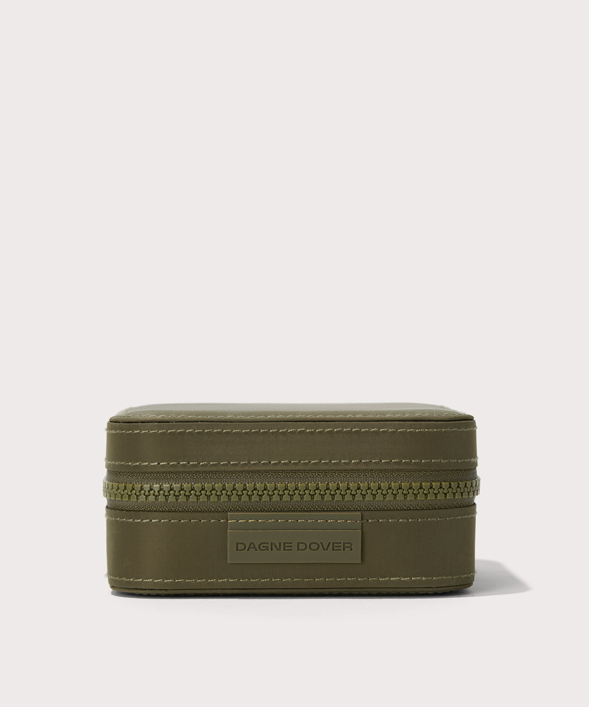 Dagne Dover Large Frankie Jewelry Case in dark green.
