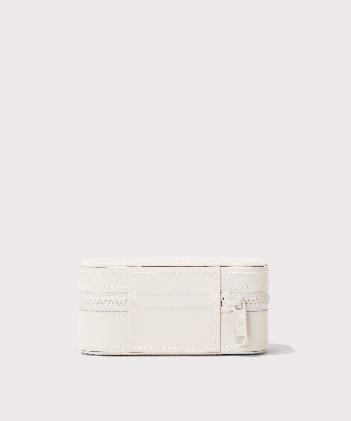 Dagne Dover small Frankie Jewelry Case in white seen from the back.
