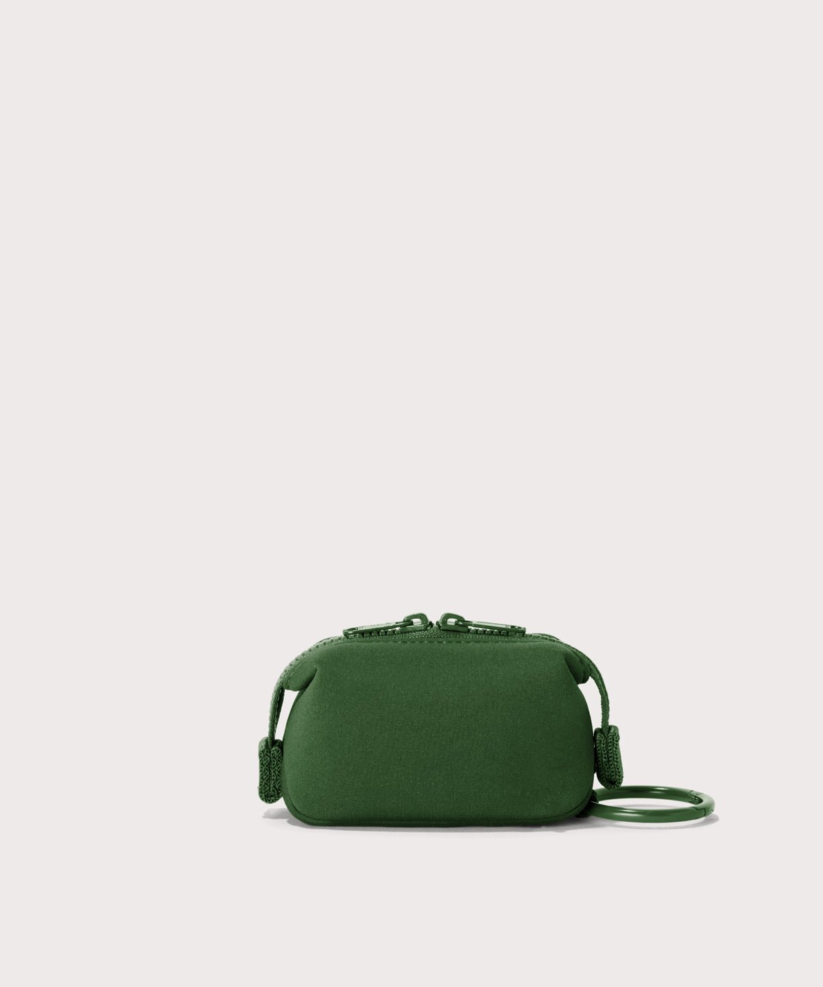 Dagne Dover Hunter Keychain in a rich, classic forest green seen from the back.
