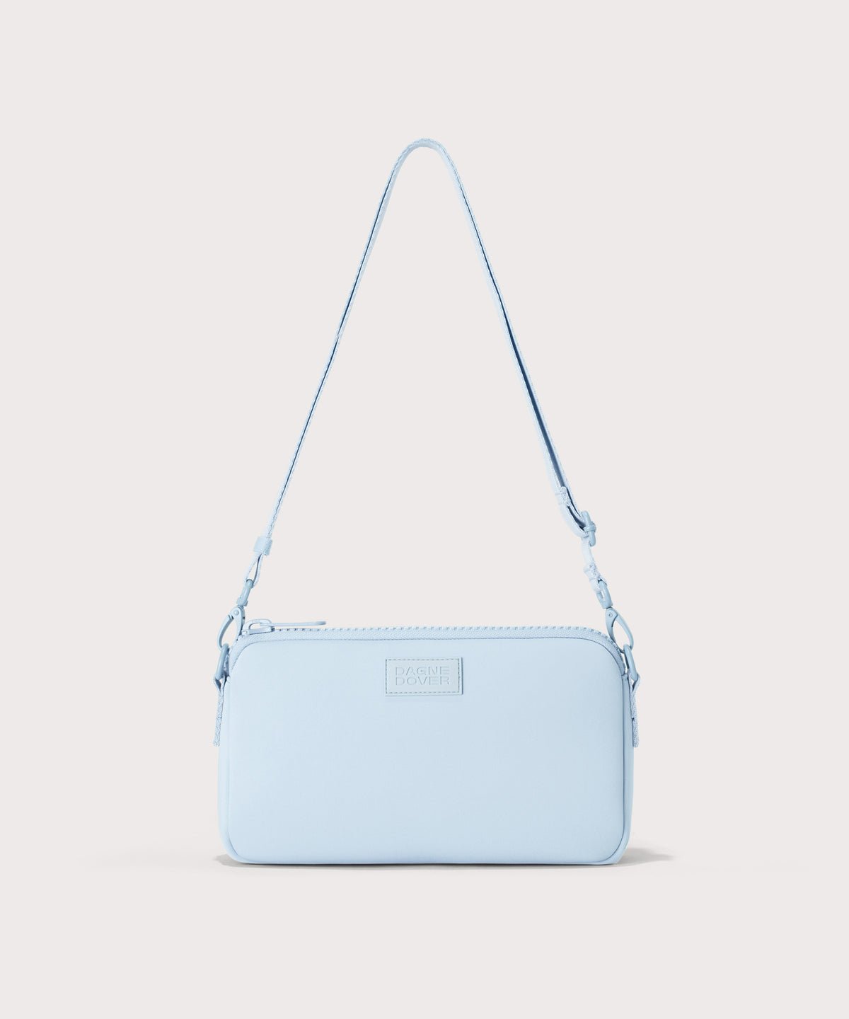 Dagne Dover Nora Shoulder Bag in an airy, lighter sky blue.
