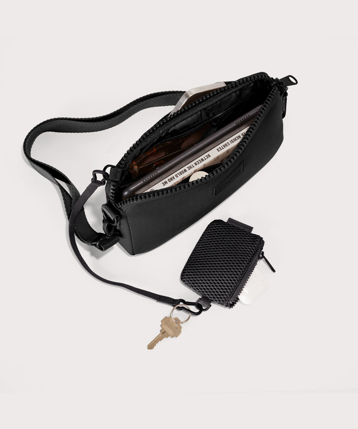 Genuine Leather Crossbody Bag – Handmade Unisex Purse With Mask Design, Art Deco Style, Gambia