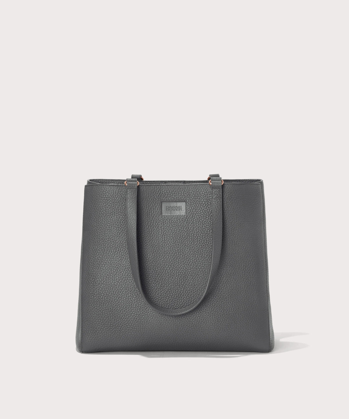 Dagne Dover large Allyn Tote in grey seen from the front.
