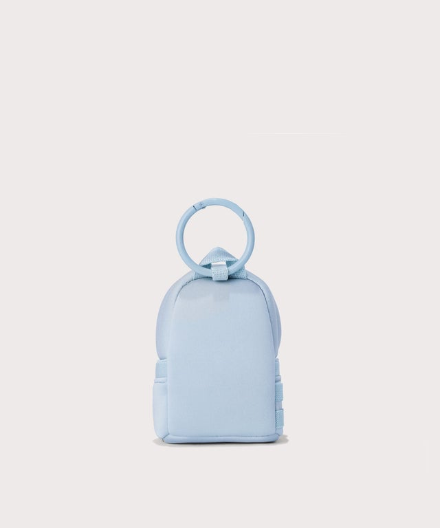 Dagne Dover Dakota Keychain in an airy, lighter sky blue seen from the back.

