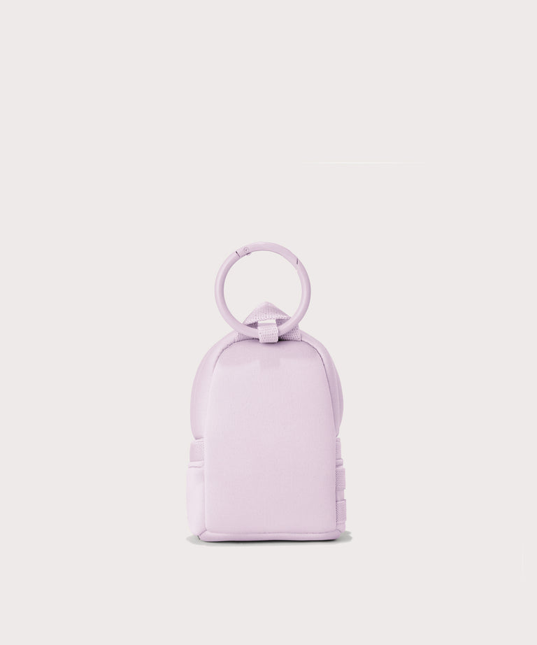 Dagne Dover Dakota Keychain in a soft purple with grey undertones seen from the back.
