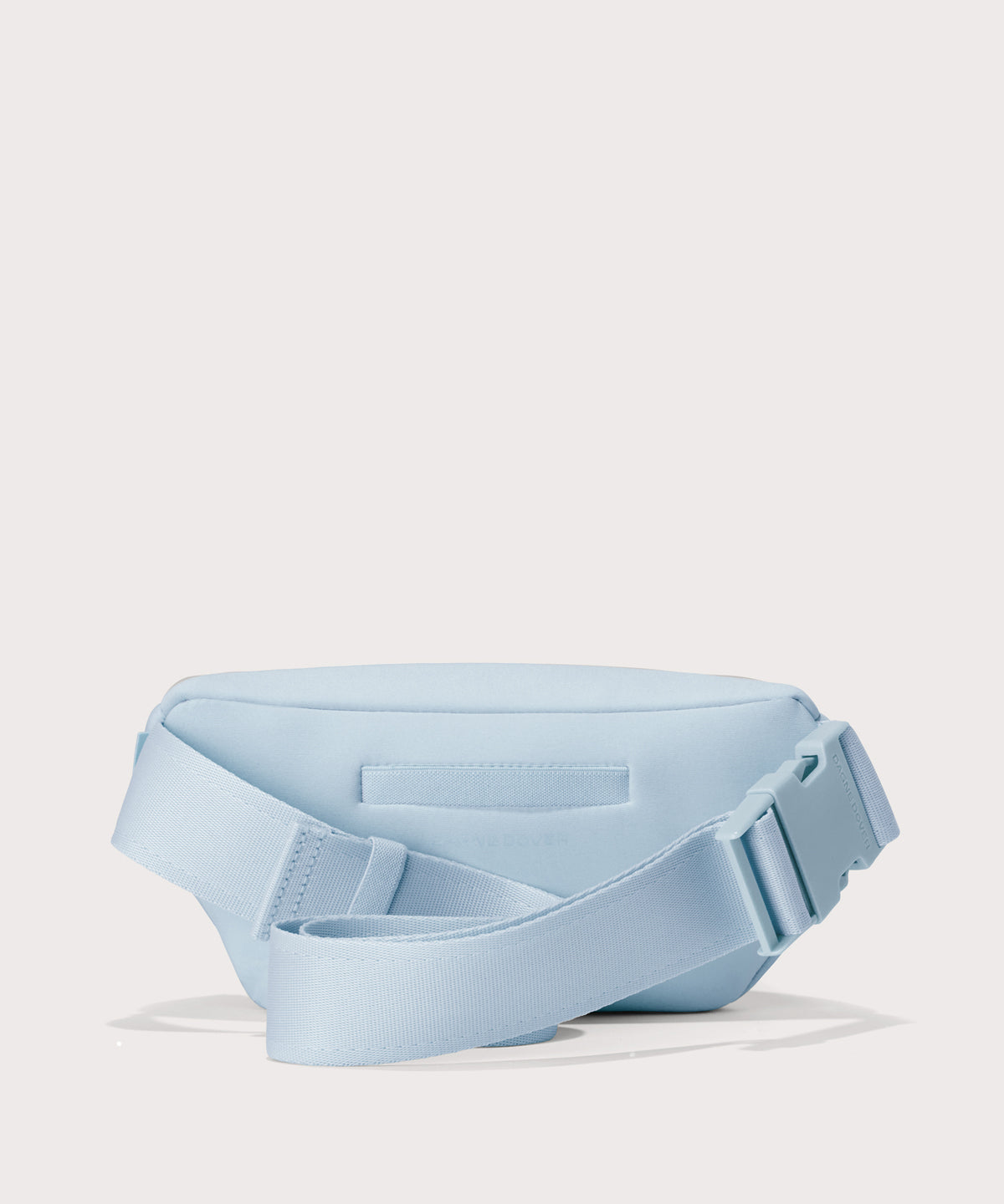 Dagne Dover Ace Fanny Pack in  an airy, lighter sky blue  seen from the back
